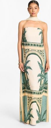 Diarrablu Tubi Ben Strapless Dress Viva With Shawl in Viva Olive at Nordstrom, Size 3X-Large