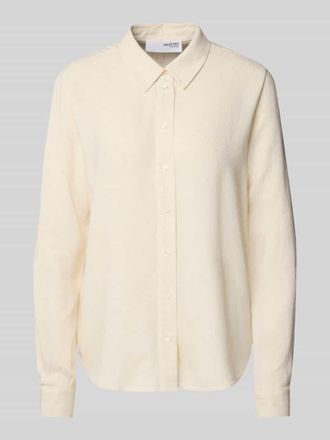 Selected Regular Fit Bluse aus Viskose-Leinen-Mix Modell VIVA in Sand, Gr&ouml;&szlig;e 36