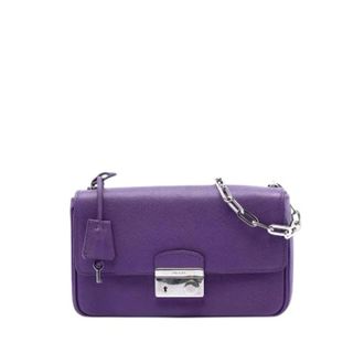Prada Pre-owned Vintage Crossbody Bag - Dames - Pre-owned - Paars - Maat: ONE Size Leer