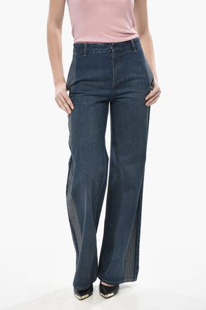 Dior Jeans a Gamba Dritta con Bande Laterali in Jacquard 27cm Dior
