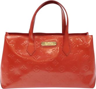 Louis Vuitton Wilshire Orange Patent Leather Handbag (Pre-Owned)