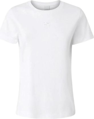 Pinko Bussolotto T-shirt - Dames - T-shirts - Wit - L - Katoen - Tops