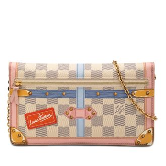 Louis Vuitton Pre-owned Womens Damier Azur Summer Trunks Pochette Weekend - Ivory Textile - One Size