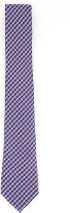 Tommy Hilfiger Mens Classic Textured Plaid Tie Purple Size Regular