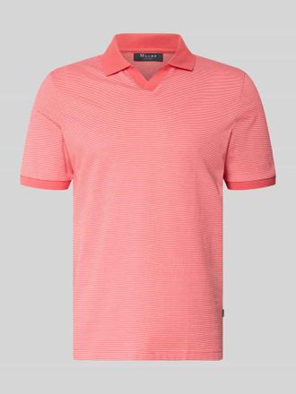 Maerz MAERZ Muenchen Regular Fit Poloshirt aus Baumwolle mit V-Ausschnitt in Hellrot, Gr&ouml;&szlig;e 48