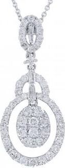 Allurez 1.20ct 18k White Gold Diamond Pendant Necklace
