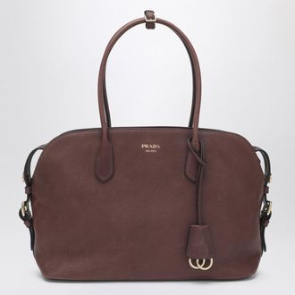 Prada Large cocoa-colored leather shopping bag