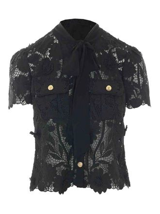 Self Portrait Lace tie top