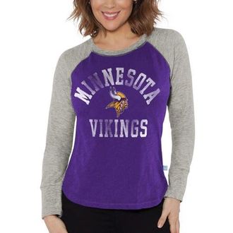 G-III 4Her by Carl Banks Womens G-III 4Her by Carl Banks Purple/Heather Gray Minnesota Vikings Waffle Knit Raglan Long Sleeve T-Shirt at Nordstrom, Size Xx-Large