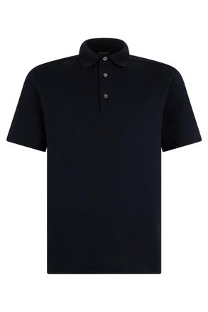 Ermenegildo Zegna Black Solid Shirt Collar Polo