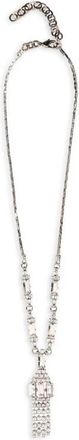 Alessandra Rich Kristallen Ketting met Franjes - Dames - Kettingen - Grijs - ONE Size - Accessoires