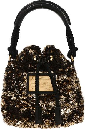 Louis Vuitton Noe Rococo Handbag Sequins Gold Plastic Handbag (Pre-Owned)