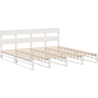vidaXL Estructura De Cama Sin Colch&oacute;n Madera Maciza Blanca 200x200 Cm Vidaxl