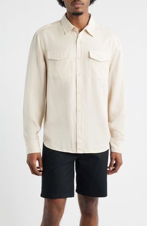 Brixton Cool Comfort Wayne Button-Up Shirt in Whitecap at Nordstrom, Size Xx-Large
