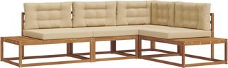 vidaXL Conjunto De Sof&aacute;s De Exterior 4 Uds. 4 Plaza Poli&eacute;ster Vidaxl