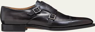 Berluti Mens Equilibre Leather Double Monk Strap Loafers