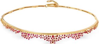 Ananya 18K yellow gold Scatter diamond and sapphire choker