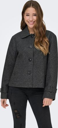 Only Kurzjacke ONLY ONLASTA SHORT JACKET OTW, Damen, Gr. XS, dunkelgrau melange, Web, Obermaterial: 100% Polyester, meliert, unifarben, figurumspielend tai