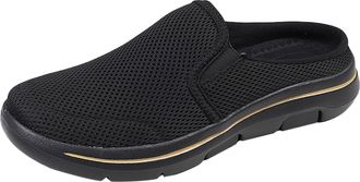 Generic Sporty Mules for Women Size 3.5 Wide Fit Walking Mule Sandals Sneaker Open Back Indoor Outdoor Nursing Shoes Ladies Mules Backless Slip on Shoes A/Bla