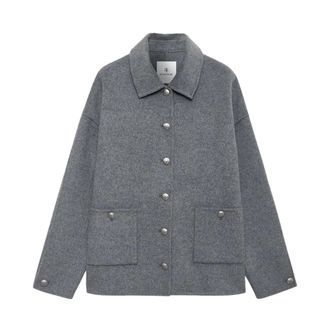 Anine Bing Light Jackets, female, Gray, Size: M A-01-11029-Grm5 Overshirt