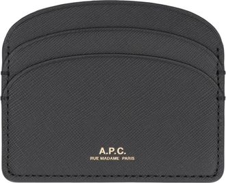 A.P.C. A.p.c., Accessoires, Dames, Zwart, ONE Size, Leer, Demi Lune Leren Kaarthouder