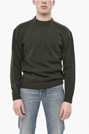 Paolo Pecora Solid Wool-Blend Crew Neck Sweater size Xl