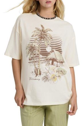 Billabong Will Find Me Here Oversize Cotton Graphic T-Shirt in White Cap at Nordstrom, Size X-Small