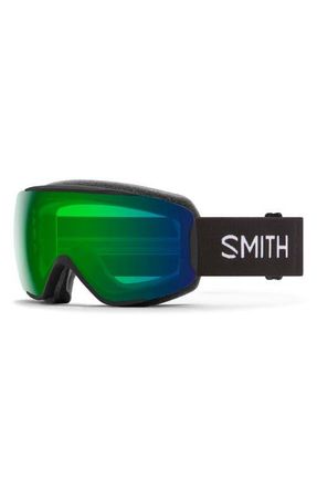 Smith Moment 192mm ChromaPop Low Bridge Snow Goggles in Black /Chromapop Green at Nordstrom