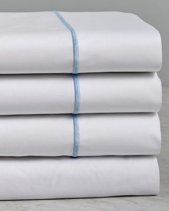 Maurizio Italy Single Line Powder Blue Embroidered Sheet Set