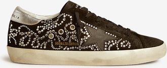 Golden Goose Niedrige Sneakers aus Wildleder mit Kristallen Super-Star