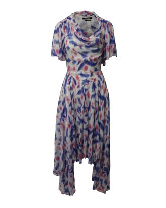 Isabel Marant Namala Cutout Printed Dress in White Silk