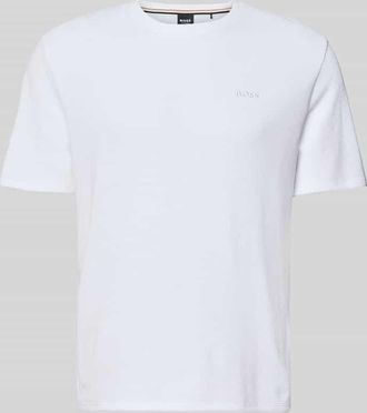 HUGO BOSS Regular Fit Pyjama-Oberteil aus Baumwoll-Mix Modell WAFFLE in Weiss, Gr&ouml;&szlig;e XXL