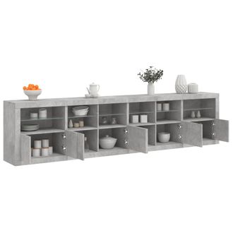 Berkfield Home Sideboard with LED Lights Concrete Grey 283x37x67 cm | Size: 283 x 37 x 67 cm