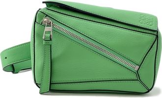 Loewe Puzzle Green Leather Sling Bag (Pre-Owned)