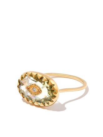 Pascale Monvoisin Anello Amy in oro giallo 9kt con diamante e ametista