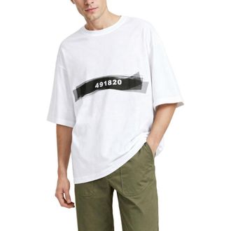 D.RT Encrypted Graphic T-Shirt in White at Nordstrom, Size Xx-Large