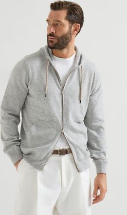 Brunello Cucinelli Cashmere sweatshirt-style cardigan in Pebble at Nordstrom, Size 46 It