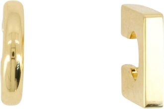 Jacquemus Accessoires, Dames, Geel, ONE Size, Gouden Vierkante Ronde Messing Oorbellen