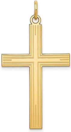 Diamond2Deal 14k Yellow Gold Laser Designed Cross Pendant