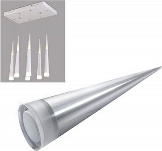 Trade Shop Trade Shop Traesio - Trade Shop - Lampadario Lampada 6 Pendenti Conico Allungato Acciaio Soffitto Luce Led Applique Design