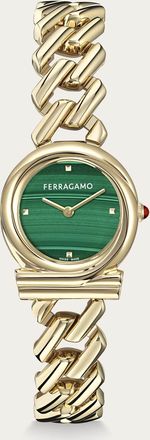 Ferragamo Women Gancini Twisted Watch Malachite