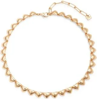 Open Edit Puffy Heart Collar Necklace in Gold at Nordstrom Rack