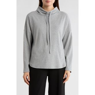 Max Studio Funnel Neck Pullover in Heather Light Grey at Nordstrom Rack, Size X-Large