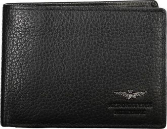 Aeronautica Sleek Dual-Compartment Leather Mens Wallet