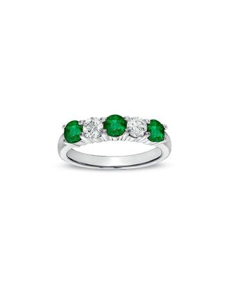 Diana M. Jewels Fine Jewelry 14K 1.11 Ct. Tw. Diamond & Emerald Ring Set