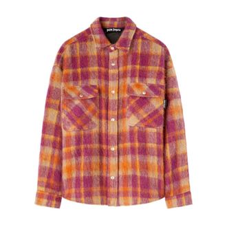 Palm Angels Casual Shirts, male, Multicolor, L, Plaid Shirt Jacket