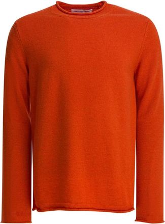 Comme Des Gar&ccedil;ons Rolhems Trui - Heren - Ronde hals truien - Oranje - L - Wol - Truien & Vesten