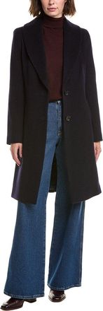 Sofiacashmere Sofiacashmere Shawl Collar Wool & Cashmere-Blend Coat