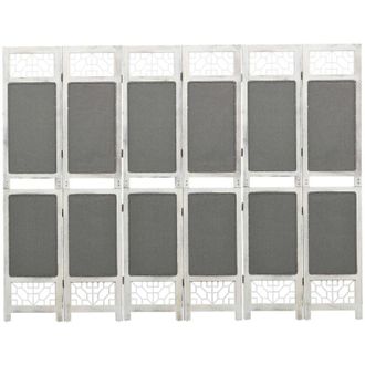 vidaXL Divisorio a 6 Pannelli Grigio 210x165 cm in Tessuto - Vidaxl