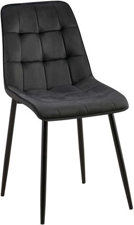 Clp Silla de comedor con patas de metal y asiento de Terciopelo Negro